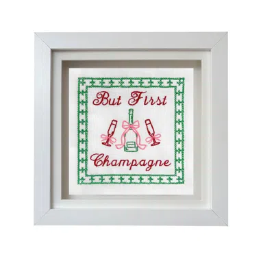 Lilly Loves White But First Champagne Embroidered Artwork In Multi