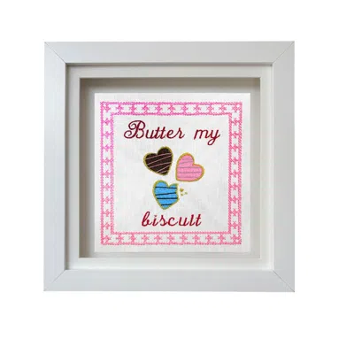 Lilly Loves White Butter My Biscuit Embroidered Artwork In Multi