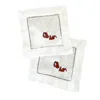 Lilly Loves White Doggie Cocktail Linen Napkins