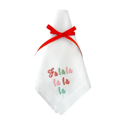 Lilly Loves White Faalala Christmas Embroidered Napkins