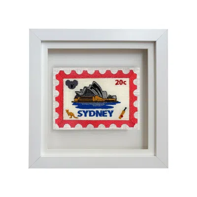 Lilly Loves White Sydney Stamp Embroidered Artwork