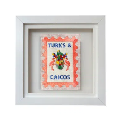 Lilly Loves White Turks & Caicos Embroidered Stamp