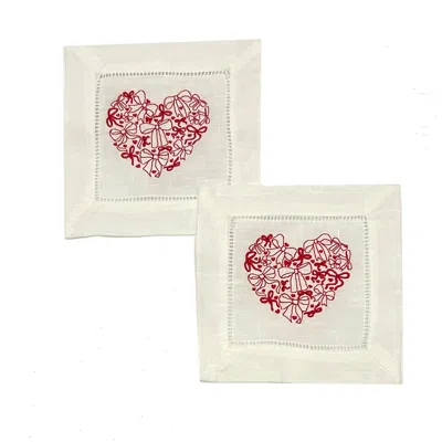 Lilly Loves White Valentines Cocktail Napkins