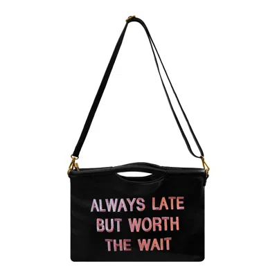 Lilly Loves Women's Black Always Late But Worth The Wait Clutch
