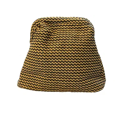 Lilly Loves Women's Black / Brown Black And Straw Beach Clutch In Multi