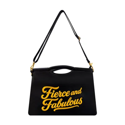 Lilly Loves Women's Black Fierce And Fabulous Clucth Bag