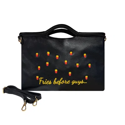 Lilly Loves Women's Black Fries Before Guys Shoulder Clutch