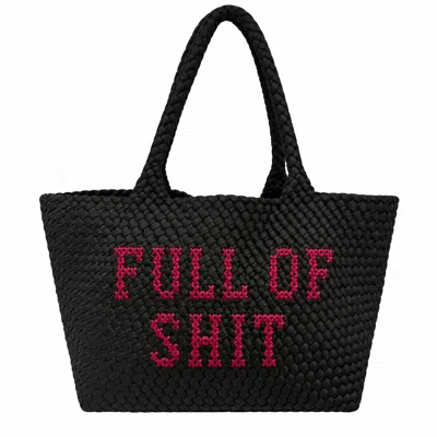 Lilly Loves Women's Black Large Full Of Shit Burgundy Handbag