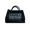 Lilly Loves Women's Black Limited Edition Stitched Vegan Leather Bag In Black
