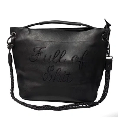 Lilly Loves Women's Black Long Shoulder Bag Full Of Shit