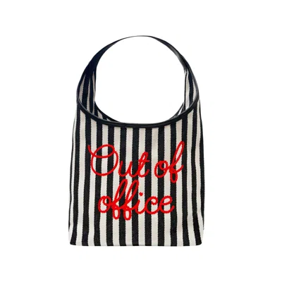 Lilly Loves Women's Black Out Of Office Stripe Bag