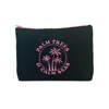 Lilly Loves Women's Black Palm Trees And Calm Seas Travel Pouch