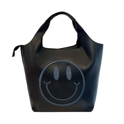 Lilly Loves Women's Black Smiley Shoulder Bag