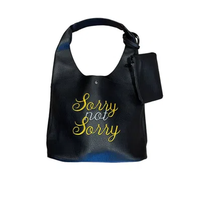 Lilly Loves Women's Black Sorry Not Sorry Slouch Shoulder Bag