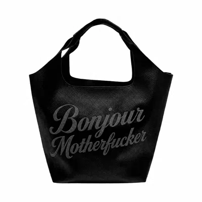 Lilly Loves Women's Black Subtle Bonjour Motherfucker Shoulder Bag