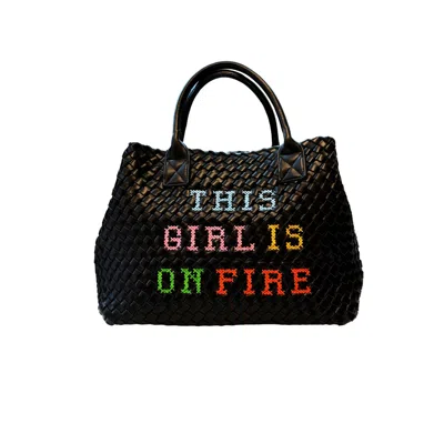 Lilly Loves Women's Black This Girl Is On Fire Handbag