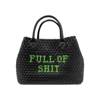 Lilly Loves Women's Black Vegan Full Of Shit Green Handbag