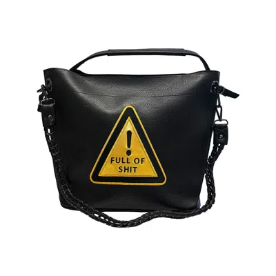 Lilly Loves Women's Black Warning Full Of Shit Shoulder Bag