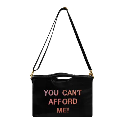 Lilly Loves Women's Black You Can't Afford Me Vegan Leather Clutch