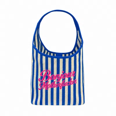 Lilly Loves Women's Blue Bonjour Motherfuckers Tote Bag