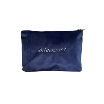 Lilly Loves Women's Blue Bridesmaid Velvet Pouch
