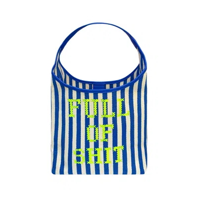 Lilly Loves Women's Blue Canvas Full Of Shit Bag