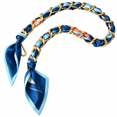 Lilly Loves Women's Blue Daring Diana Scarf Metal Strap