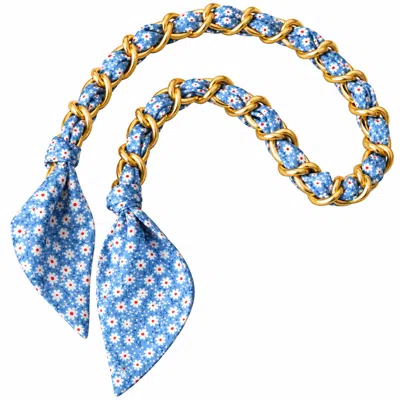 Lilly Loves Women's Blue Dosie Daisy Scarf Metal Strap