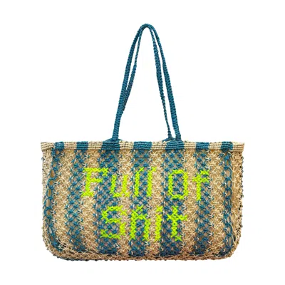 Lilly Loves Women's Blue Full Of Shit Jute Bag