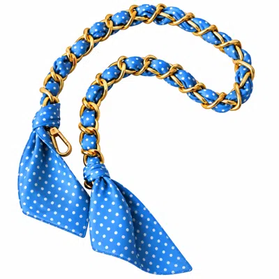 Lilly Loves Women's Blue Scarf Dotty Danny Metal Strap