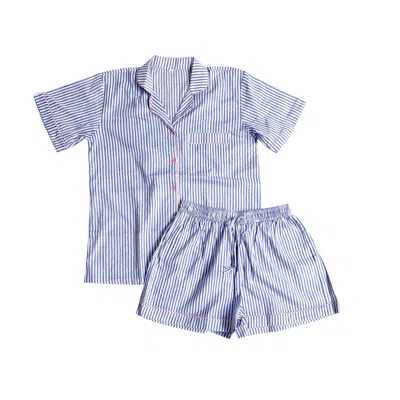 Lilly Loves Women's Blue Stripe Pajama Set