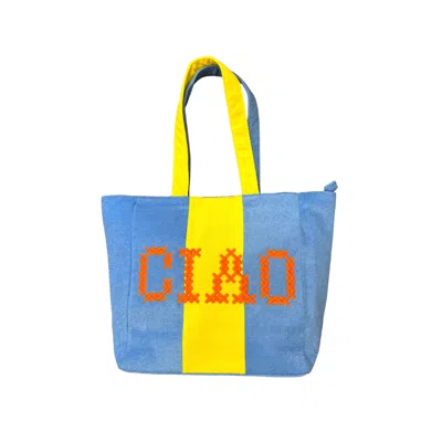 Lilly Loves Women's Blue / Yellow Ciao Terry Towel Blue Tote In Multi