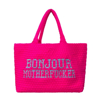 Lilly Loves Women's Bonjour Motherfuckers Neon Pink Bag