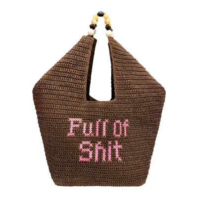 Lilly Loves Women's Brown Full Of Shit Oversized Beach Bag