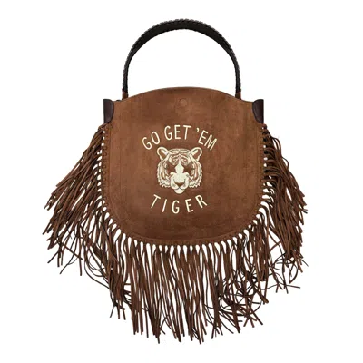 Lilly Loves Women's Brown Go Get 'em Tiger Tassel Handbag