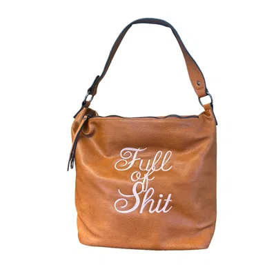 Lilly Loves Women's Brown Vegan Leather Full Of Shit Bag