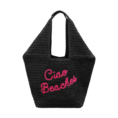 Lilly Loves Women's Ciao Beaches Black And Neon Beach Bag