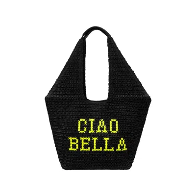 Lilly Loves Women's Ciao Bella Oversized Black Beach Bag