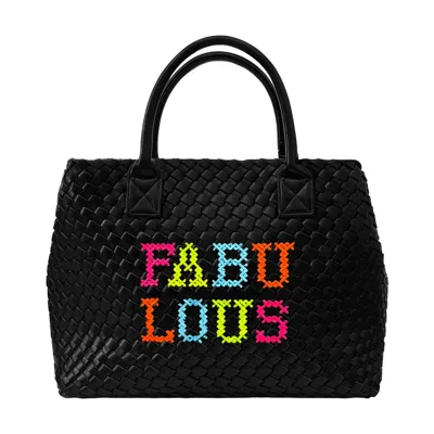 Lilly Loves Women's Fabulous Black Woven Vegan Handbag