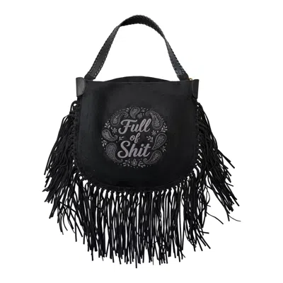 Lilly Loves Women's Full Of Shit Paisley Black Tassel Handbag