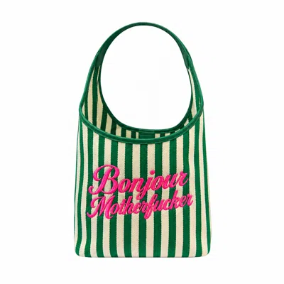 Lilly Loves Women's Green Bonjour Motherfuckers Tote Bag