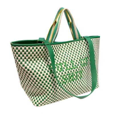 Lilly Loves Women's Green Chequered Full Of Shit Handbag