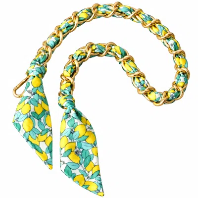 Lilly Loves Women's Green Zesty Zoe Scarf Metal Strap
