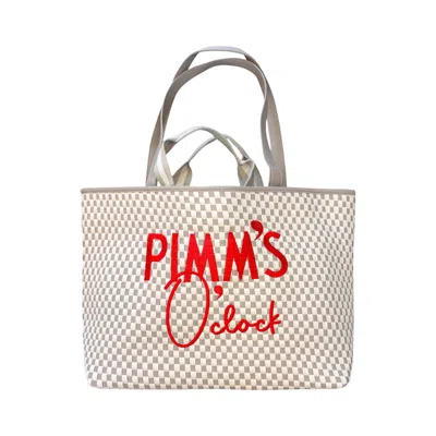 Lilly Loves Women's Grey / Red Pimms O'clock Chequered Handbag In Multi