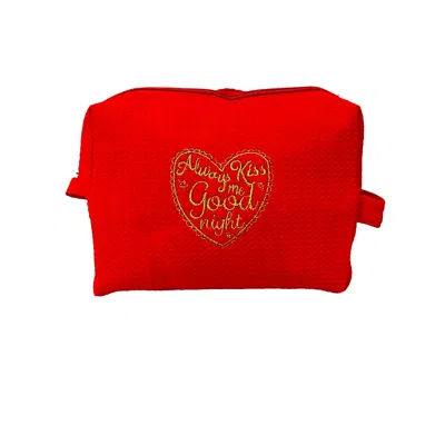 Lilly Loves Women's Kiss Me Embroidered Travel Bag