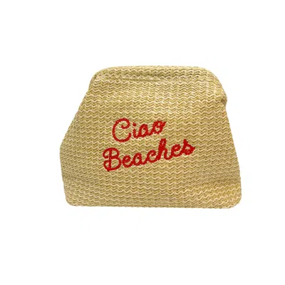 Lilly Loves Women's Neutrals Ciao Beaches Straw Beach Pouch In Orange