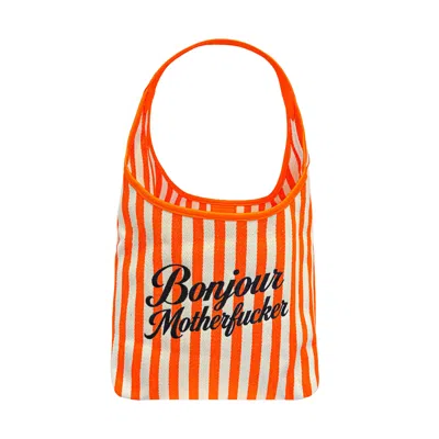 Lilly Loves Women's Orange Bonjour Motherfuckers Tote Bag
