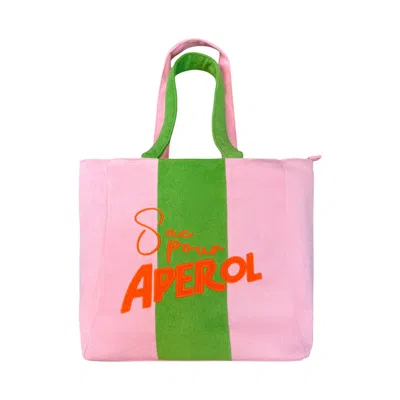 Lilly Loves Women's Orange / Pink Sac Pour Aperol Terry Beach Bag In Multi