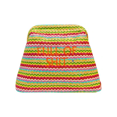 Lilly Loves Women's Orange Rainbow Full Of Shit Straw Clutch