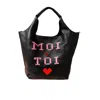 Lilly Loves Women's Pink Moi Toi Slouch Black Bag In Pink